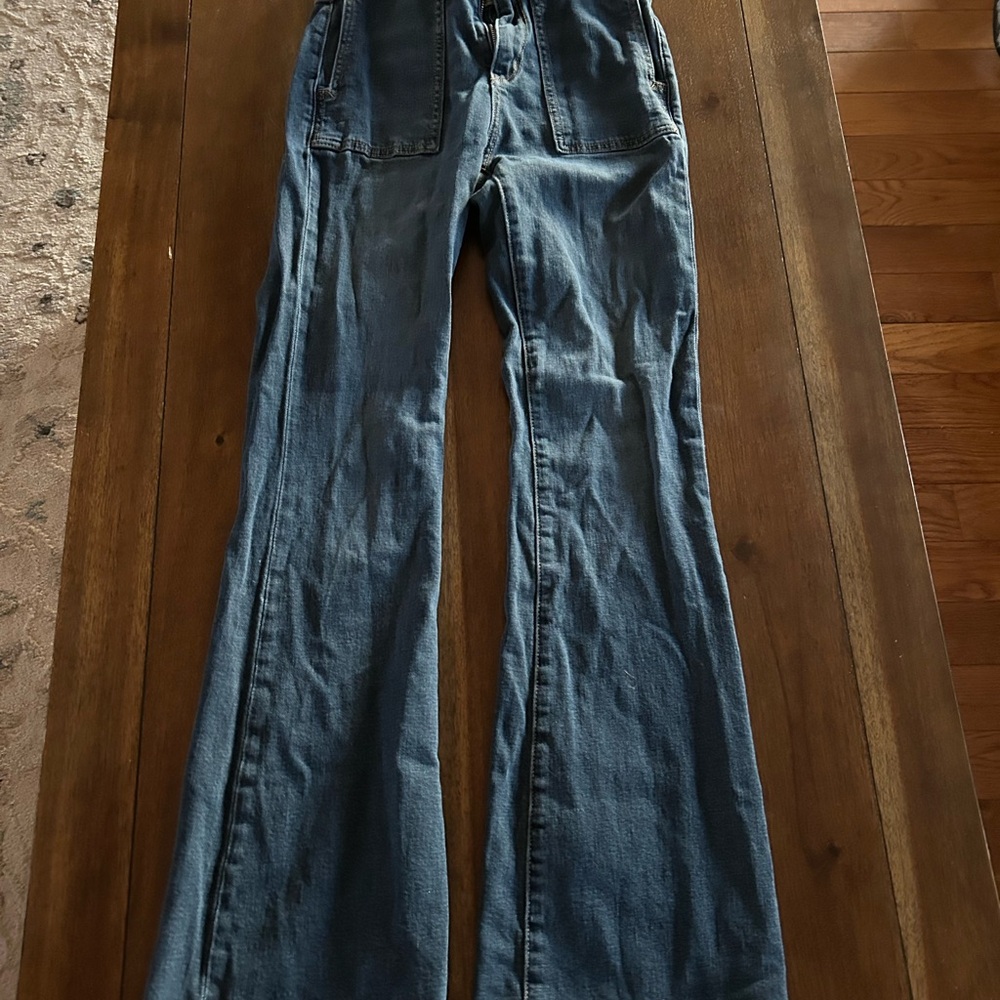 Pilcro Blue Flare & Wide Leg Jeans